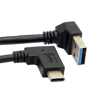 Cablu de date Cy Jos 30cm Un Bărbat Reversibile-c Usb 3.1 de Tip C, înclinată La un Unghi de 90 de Grade Pentru Laptop Tableta