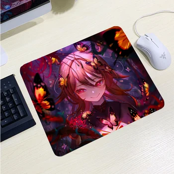Anime Mousepad Gamer Rogojini Mouse-Ul De Gaming Keyboard Pad Accesorii De Calculator Covoraș Din Cauciuc Plin Gamer Pc Hu Tao Genshin Impact Deskmat