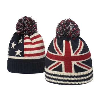 Steagul American Tricotat Unisex Ține De Cald Pălăria Toamna Iarna Stripe Femei Beanie Pălărie Tricotate