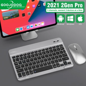Tastatura Bluetooth Wireless Reîncărcabilă Keyboard Mouse-ul Pentru iPad, Samsung, Xiaomi, Huawei Keyboard Mouse-ul Pentru iOS, Android, Windows
