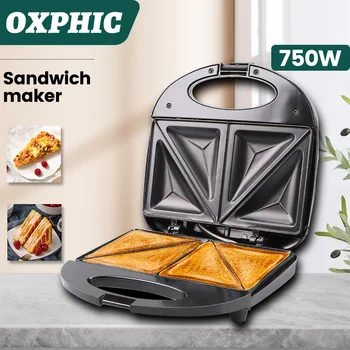 OXPHIC 750W mic dejun mașină de prajitoare de paine sandwich maker toast mașină 4 felii de triunghi pâine Non-Stick de Suprafață de Gătit