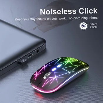 Biroul 2.4 G Mouse Wireless Reîncărcabilă USB Mouse de Calculator Ergonomic Tăcut Jocuri Mause LED Backlit Șoareci Optice Mouse-Sem-fio