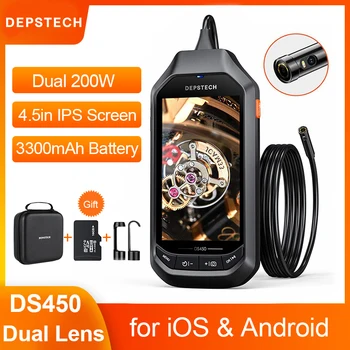 DEPSTECH DS450 1080P Dual Lens Industriale Camera Endoscop cu 4.3