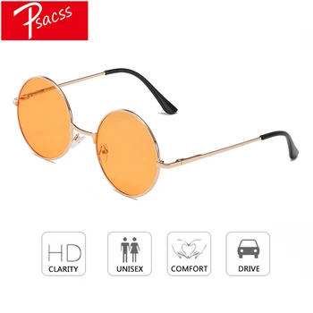 Psacss Rotund ochelari de Soare Femei Bărbați Cadru Metalic Vintage pentru Femei Ochelari de Soare de Lux de Moda Designer de Brand oculos de sol feminino