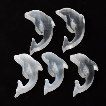 Naturale Cristal De Selenit De Piatră Delfin Animal Minerale-Specimen De Cristal Artizanat Obiecte Norocoase Feng Shui Colectie Decor Acasă Cadou