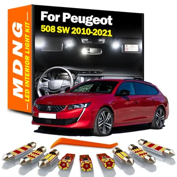 MDNG 14Pcs Canbus Pentru Peugeot 508 SW 2010-2015 2016 2017 2018 2019 2020 2021 Becuri auto LED de Interior Dome Kit de Lumina Lampă de Masina