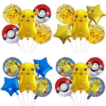 5pcs de Desene animate Pokemon Baloane Set Pikachu Charmander Baloane Folie pentru Copii Ziua de nastere Decor de Aniversare pentru Copii Jucarii