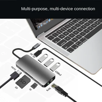 USB 3.1 Tip-C Hub Pentru Adaptor 4K Thunderbolt 3 C Hub USB cu Hub 3.0 TF SD Cititor Slot PD pentru MacBook Pro/Air 2020