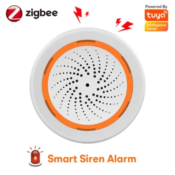Tuya Inteligent Zigbee Sunet și Lumină Sirena de Alarmă cu Stroboscop Alerte 90dB Difuzor pentru Securitate Acasă
