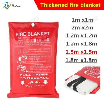 1,5 M x 1,5 M Pătură de Incendiu din fibra de sticla Foc Ignifug de Supraviețuire de Urgență Adăpost Foc Capac de Siguranță de Urgență de Incendiu Pătură