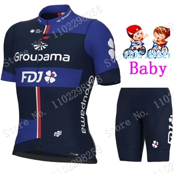 2023 Copii FDJ Echipa de Ciclism Jersey Set Fete Băiat Ciclism de Îmbrăcăminte pentru Copii Nouvelle-Aquitaine Biciclete Rutier Tricouri Costum Ropa Ciclismo