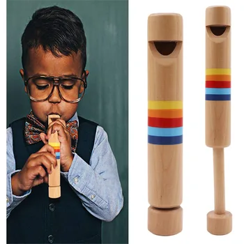 Lemn Pull-out Flautul Educative pentru Copii, Instrumente Muzicale Clasice Jucărie Muzicală Fluiere Diacritice Alunecare Piccolo Jucarii