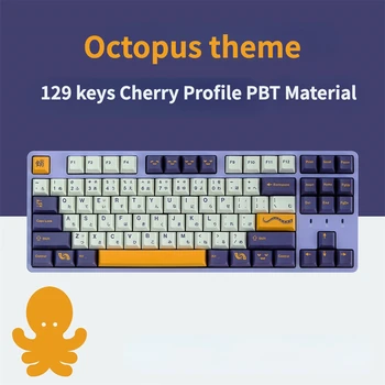 129 Cheile GMK Tako Taste PBT Material Cherry Profil Sublimare se Potrivește Mecanice Tastatura Taste