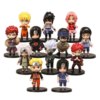 12buc/set Anime Naruto Caracter Cifre Kakashi, Sasuke, Sakura PVC Acțiune Figura Cifre Pentru Decorarea de Colectie Jucarii Model