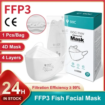 25-100buc FFP3 Masca Fata Pește Maske de Protecție Individuală Sac Sigilat Siguranță Respirator 4-Strat Anti Picături de Praf Rapid de Transport maritim