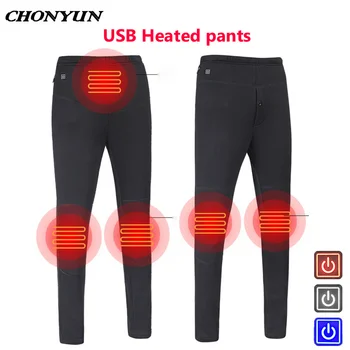 NOUL Cald Electrice Incalzite Pantaloni Bărbați Femei USB Încălzire Strat de Bază Genunchi Febră în aer liber Camping Drumetii Izolate Pantaloni