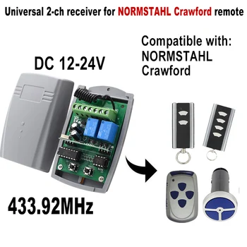 NORMSTAHLCrawford 433mhz Universal Usi Garaj Telecomanda 433.92 Mhz Receptor Fix Cod de Rulare Poarta de Deschidere pe 2 canale Comutator