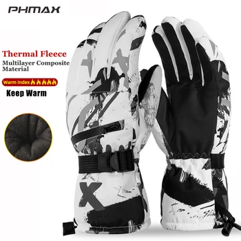 PHMAX de Schi Mănuși de Iarnă Vânt Cald Snowboard Schi Mănuși Bărbați Femei Thermal Fleece Ecran Tactil de Patinaj Mănuși de Motociclete