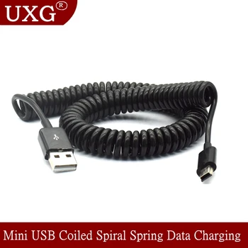 USB 2.0 La Mini USB Cabluri Mini USB Încolăcit în Spirală Primăvară Date, Adaptor de Încărcare Cablu de 50cm/0,5 m 200cm/2m