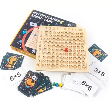 Lemn Montessori Multiplicare Tabla De Joc De Învățare Pentru Copii Jucarii Educative De Matematica, De Numărare Sute De Bord Interactiv Joc De Gândire