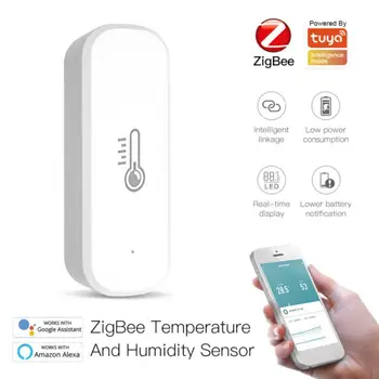 CoRui Tuya ZigBee Inteligent De Temperatură Și Senzor De Umiditate Alimentat De La Baterie ZigBee Smart Home Munca De Securitate Cu Alexa De Start Google