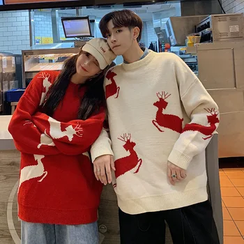 Iarna Crăciun Pulover Tricot Haine Pulover Cuplu Costum De Moda Coreeană Vrac Noi