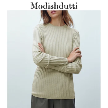 Modishdutti 2022 Toamna Iarna Femei De Moda Poftă De Mâncare Subțire Pulover Tricotate Bluze Femei Solide Casual O De Gât Pulovere