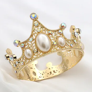 Copii Mici Coroana Băieți Fete Prom Tort Ziua De Nastere Mică Diademă Copii Frizură Păr Bijuterii Perle Diademe Ornamente