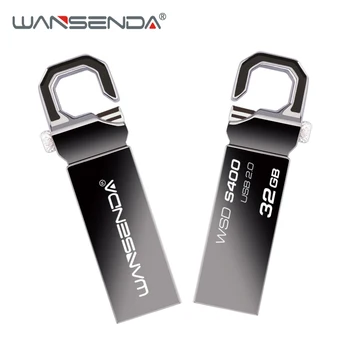 WANSENDA Breloc USB Flash Drive 64GB 128GB Metal Pen Drive 32GB 16GB 8GB Pendrive USB Memory Stick rezistent la apa Flash Drive