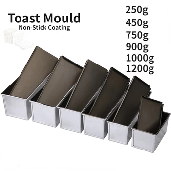 250g/450g/750g/900g/1000g aliaj de Aluminiu negru non-stick de acoperire Toast cutii de Pâine Pan tort mucegai instrument de copt cu capac