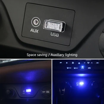 Mini USB Lumini Led pentru Auto, Led Auto de Interior Lumina Ambientala 7 Culori Decorative Lampă de Urgență Auto Accesorii Auto