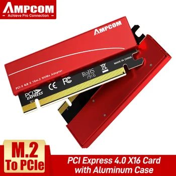 AMPCOM M. 2 NVME Să PCIE 4.0 X16 Adaptor pcie x16 Gen4 Card de Expansiune cu Radiator de Aluminiu de Caz Pentru Samsung 980 PRO, 970 EVO