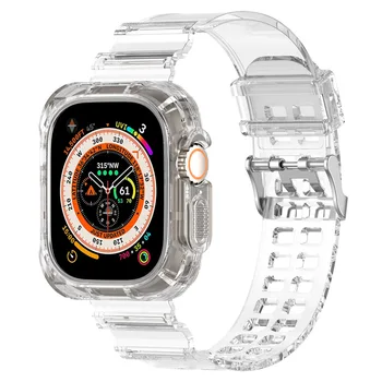 Silicon Clar Sport Pentru Apple Watch Ultra 49mm Cristal Curea de Ceas Pentru Apple Watch Ultra Band correa Capac de Protecție Brățară