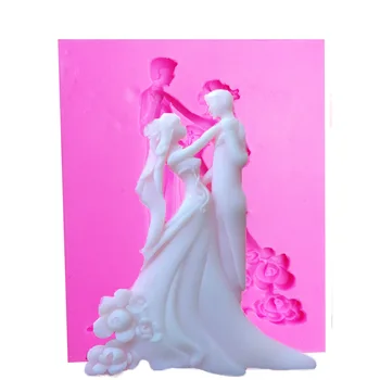 Bărbat și femeie dans Nunta mucegai silicon fondante mucegai tort de decorare instrumente de ciocolata gumpaste matrite T1066