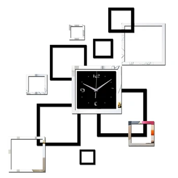 Ceas de perete Quartz Acril 3D DIY Ceasuri Moderne, Acasă Decorare Camera de zi Ceas Horloge Murale Oglindă Autocolante