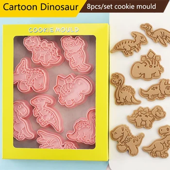 8pcs/set Dinozaur Biscuit Mucegai Desene animate Instrument de Copt 3D Apăsarea Cookie Fondant Biscuit Mucegai Instrument Cookie Decorare