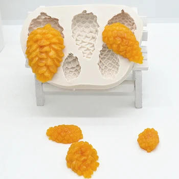 3D Conuri de Pin Mucegai Silicon Bucătărie Rășină Instrumente de Copt Desert de Ciocolata Dantela Decorare DIY Patiserie Tort Fondant Mucegai M1996