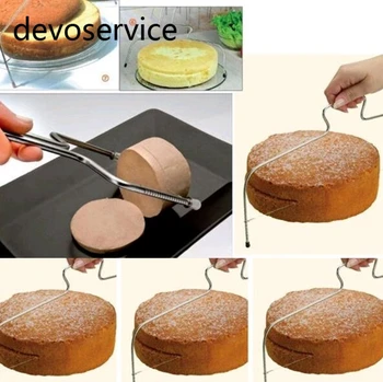 espatulas de inox spatula din oțel inoxidabil reglabil tort tăietor de Sârmă dublă Tort Cutter Slicer Leverler instrumente de copt pentru prăjituri