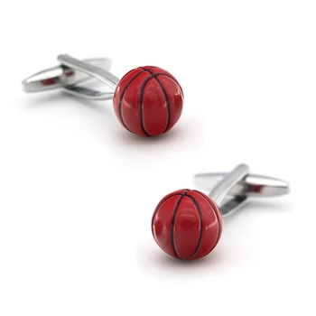 New Sosire Baschet 3D butoni de Culoare Roșie Minge de Sport Design de Calitate Alama Material Barbati Butoni Transport Gratuit