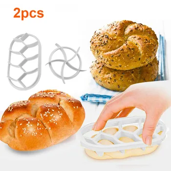 2 BUC de Aluat de Presă Mucegai Set de copt Chifle Mucegai din Plastic produse de Patiserie Freze DIY Pâine de Presă Mucegai Rotund Oval Set