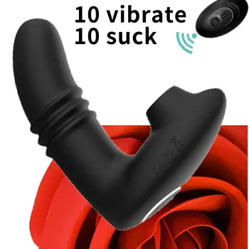 2 ÎN 1 Vagin Suge Vibratorul Portabil Penis artificial Vibratoare Anale 20 de Viteze Stimulator Clitoris Sex Feminin Jucărie pentru Femei Orală de Aspirație