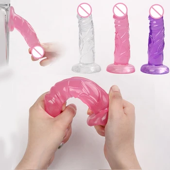 Cristal Transparent Realistic Dildo Cu Ventuza De Sex Feminin Masturbari Penis Penisul Jucarii Sexuale Pentru Femei Lesbiene Produse Pentru Adulți