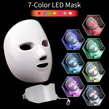 7 Culori De Lumină Led-Uri Masca Faciala Terapia Cu Fotoni Masca De Fata Masina De Frumusete Anti Acnee, Riduri De Albire, Îndepărtarea La Fața Locului Instrumente De Îngrijire A Pielii