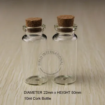 45pcs 10ml Mici Sticle Borcane Flacoane Cu Dopuri de Plută Dop Decorativ Infundat Mini Wising Sticlă Pentru Pandantive