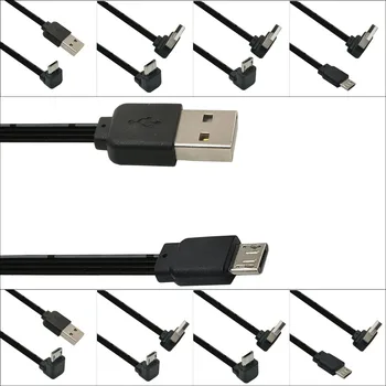 Compact Dublu Sided90 Gradul USB 2.0 la Micro USB B Male Cablu Unghi Drept Date de Sincronizare și Încărcare Extender Duce 0,1 m 0,2 m 0,3 m 1m