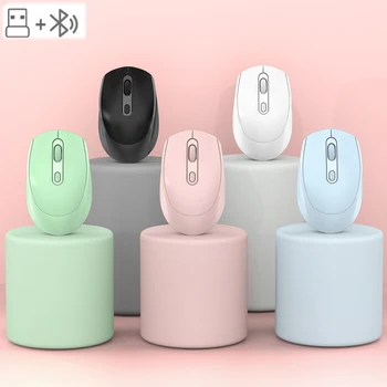 Macaron Bluetooth Wireless Dual-mode Reîncărcabilă Joc Mouse-ul de Calculator Gamer Wirelesss Biroul de Mouse-uri de Gaming Laptop Tastaturi, Soareci