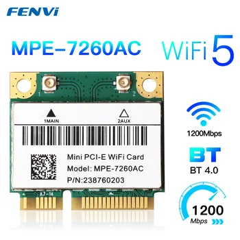 Dual Band Wireless placa Wifi Intel 7260 7260HMW 1200M Pentru Bluetooth 4.0 Jumătate Mini PCI-E 802.11 AC 2,4/5Ghz Wi-Fi Adaptor Win10
