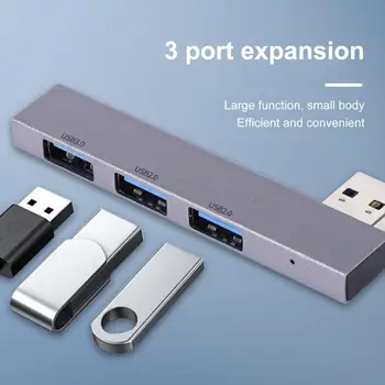 Compact Hub USB Adaptor de Siguranță 3 in 1 Portable Mini USB2.0/USB3.0 Docking Station USB Expander Hub Multi-port de Expansiune