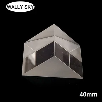 Isoscel Prismă în Unghi Drept 40x40x40mm Sticlă Optică Imagine Vizuală Măsurare Reflexie Totală Prismă Triunghiulară Optica Fizică