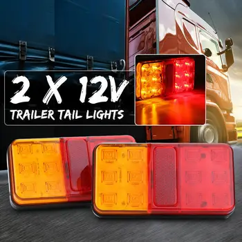1 Pereche de 12V Impermeabil Remorcă Camion cu Barca de 12 LED-uri Lampa lampa spate Stop Indicator